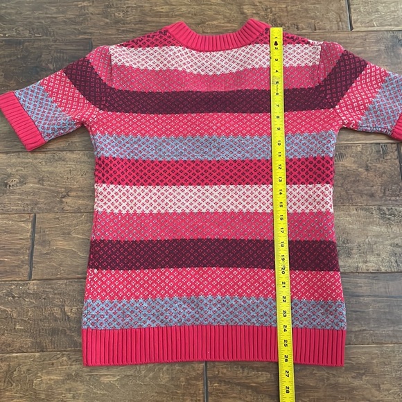 Marc Jacobs Black Label Wool Tunic Sweater V Neck Striped SZ S Short Sleeved - Picture 8 of 8